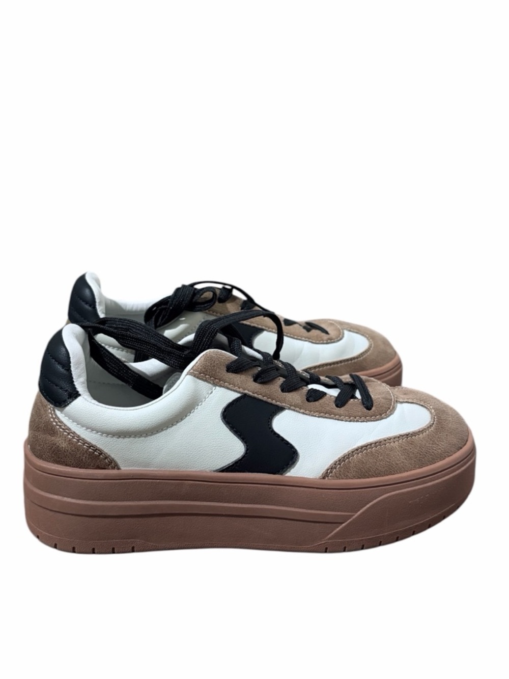 Women’s White and Brown Platform Sneakers